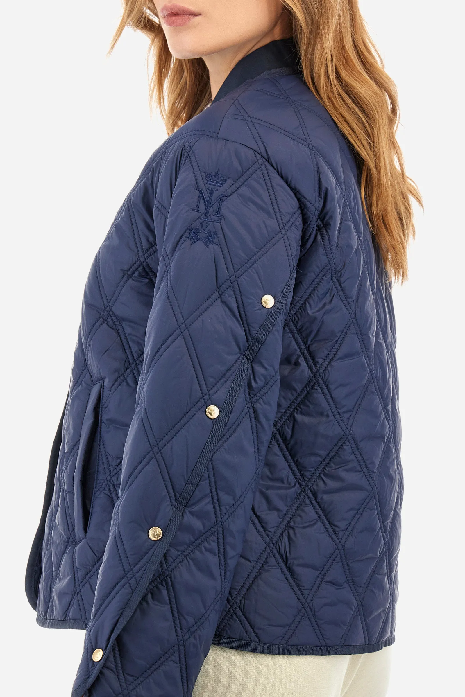 Quilted jacket in synthetic fabric crew neck - Yancie