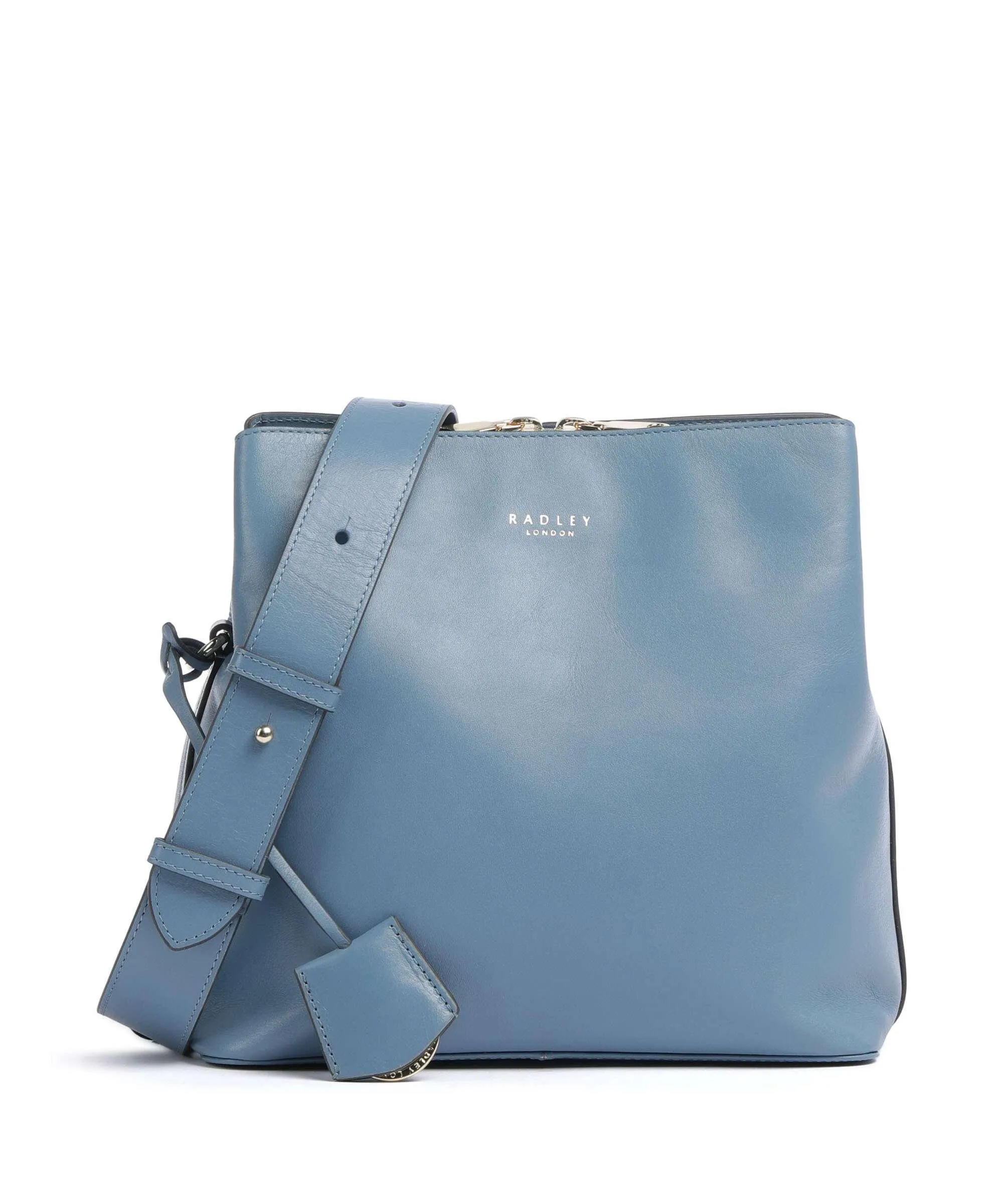  Radley London Dukes Place Borsa a tracolla pelle di vacchetta grana blu-grigio  
