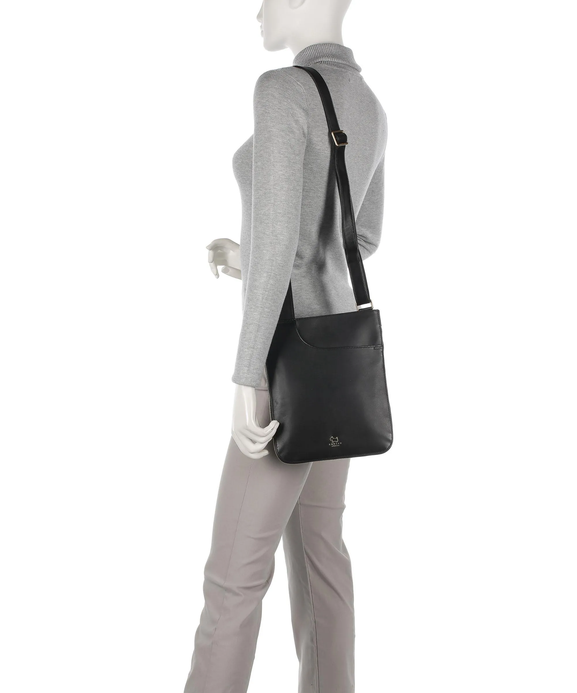 Radley London Pockets Borsa a tracolla pelle di vacchetta finemente grana nero  