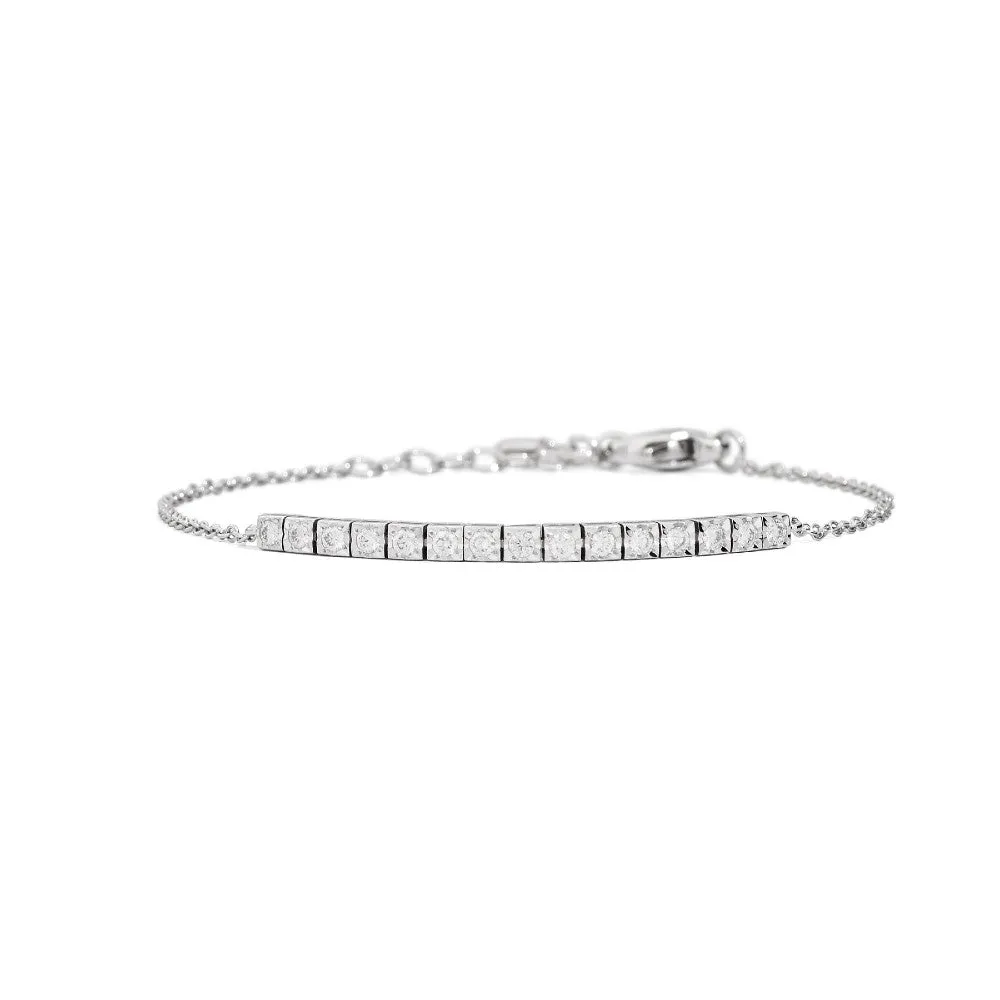 Recarlo Bracciale Facecube in oro bianco e diamanti