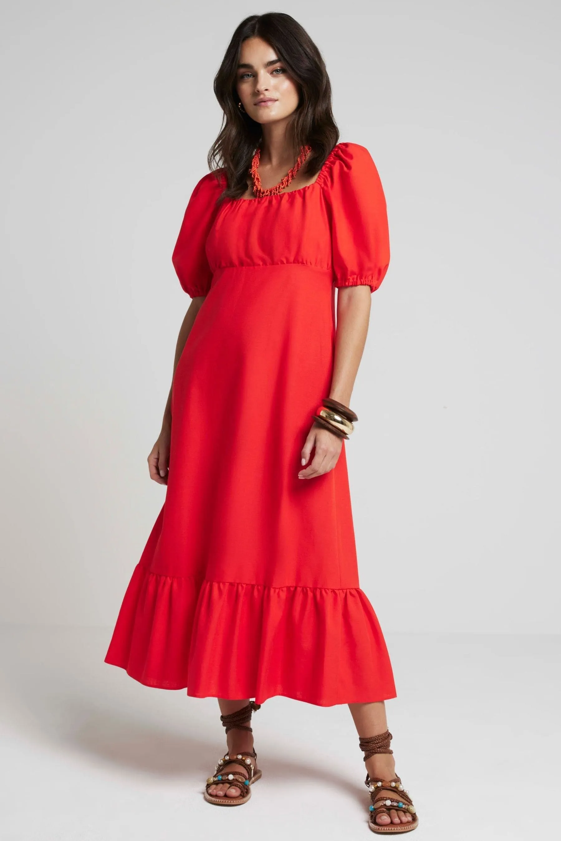 River Island - Abito midi milkmaid