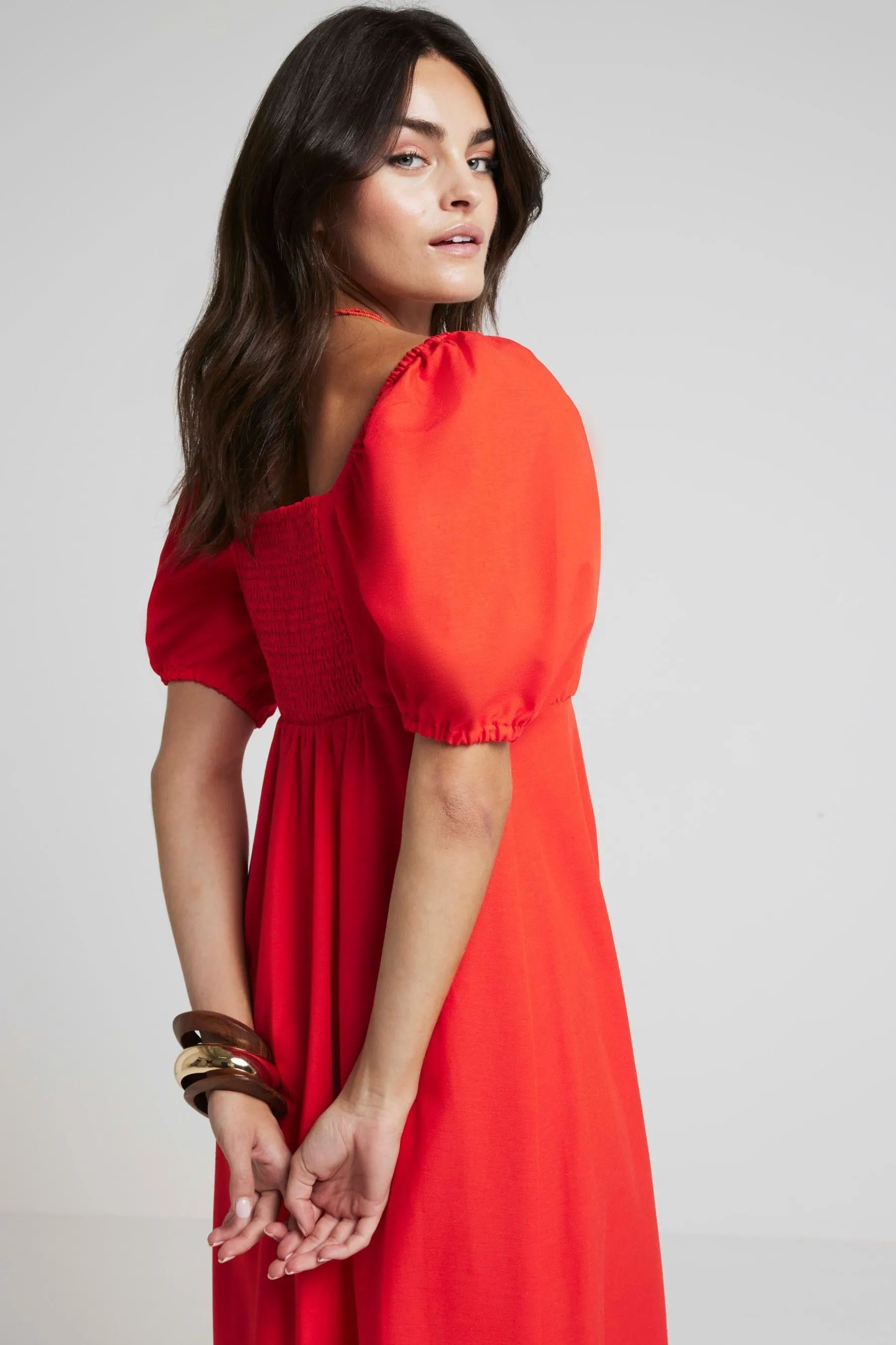 River Island - Abito midi milkmaid