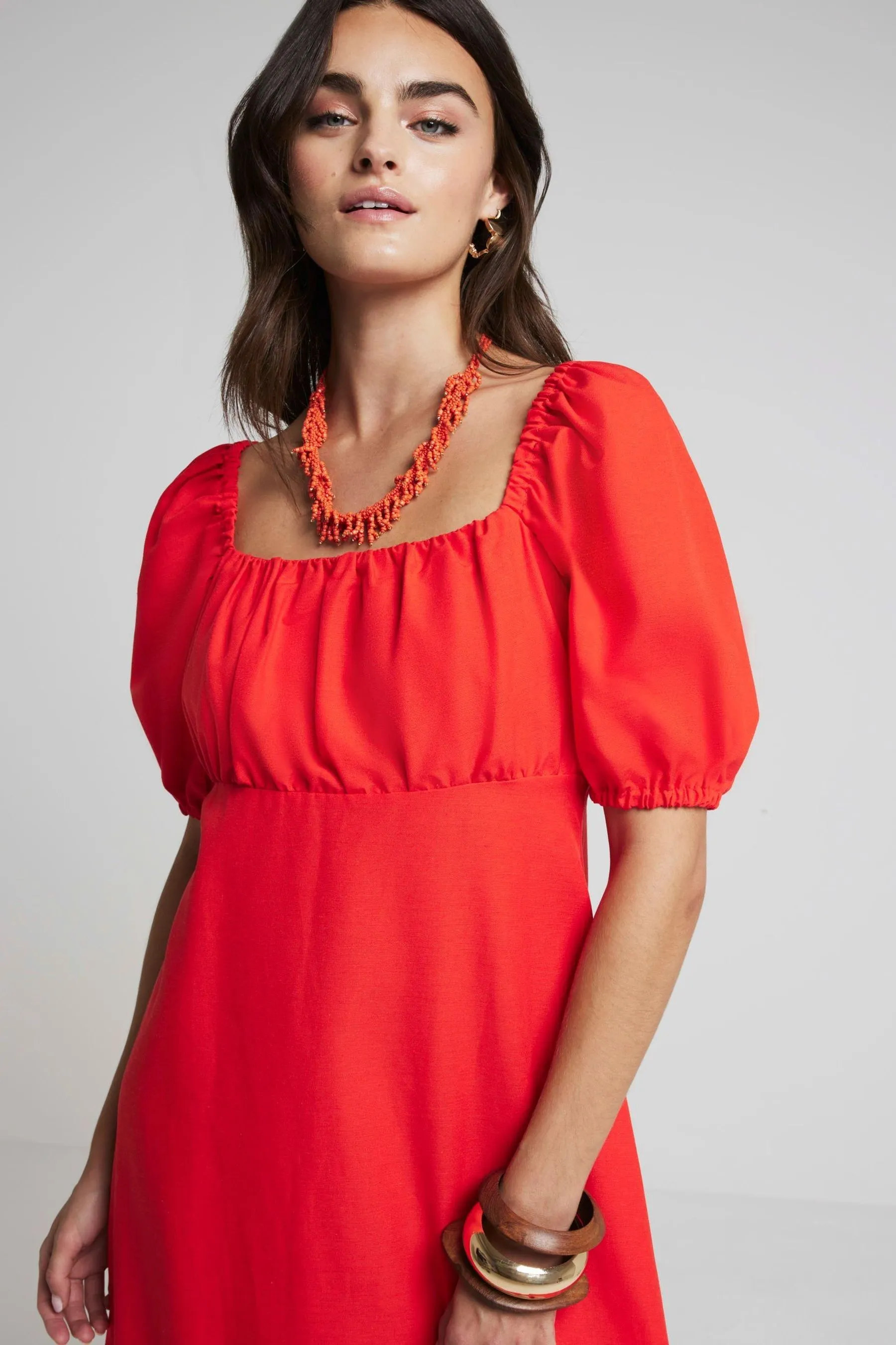 River Island - Abito midi milkmaid