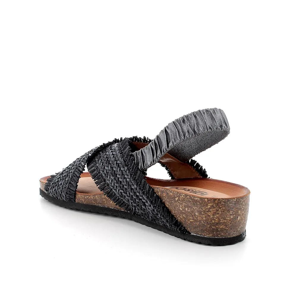 Sandali in pelle da donna grigio scuro