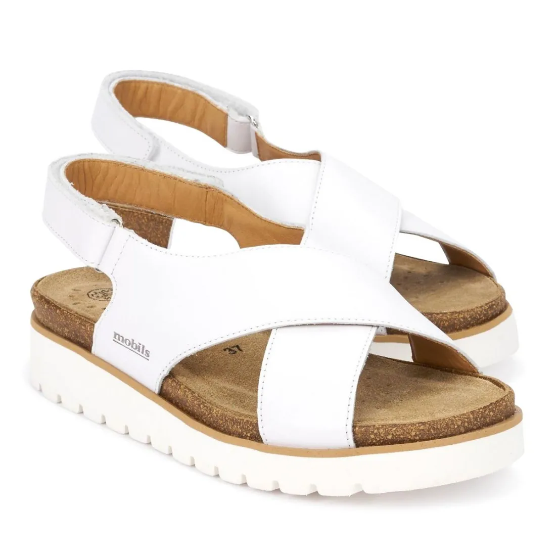 Sandali Mephisto Mobils Tally bianchi con plantare estraibile