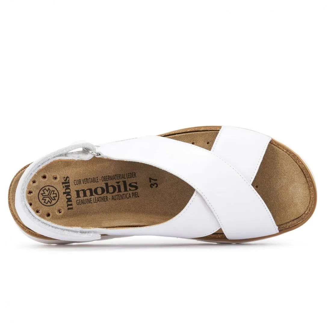 Sandali Mephisto Mobils Tally bianchi con plantare estraibile
