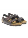 Sandalo Birkenstock MILANO in pelle marrone scuro
