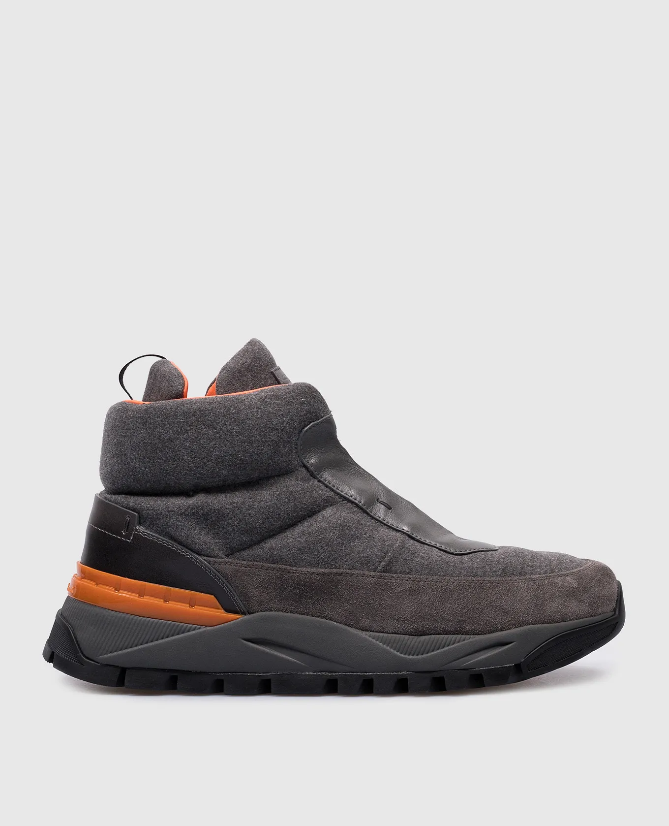 Santoni Sneakers alte abbinate grigie con logo MBIR21744SKNBEED