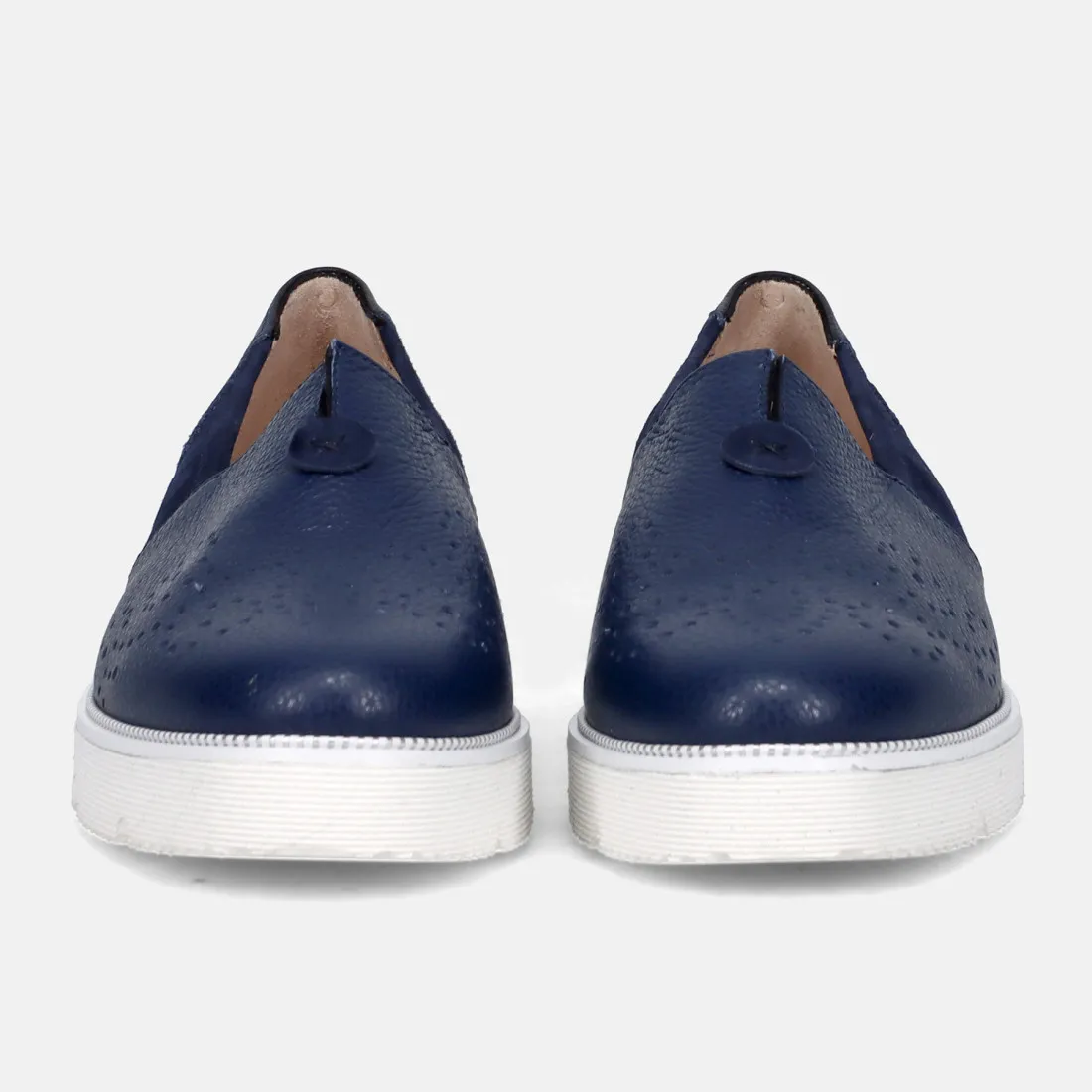 Scarpa comoda da donna Sangiorgio blu in pelle e suede