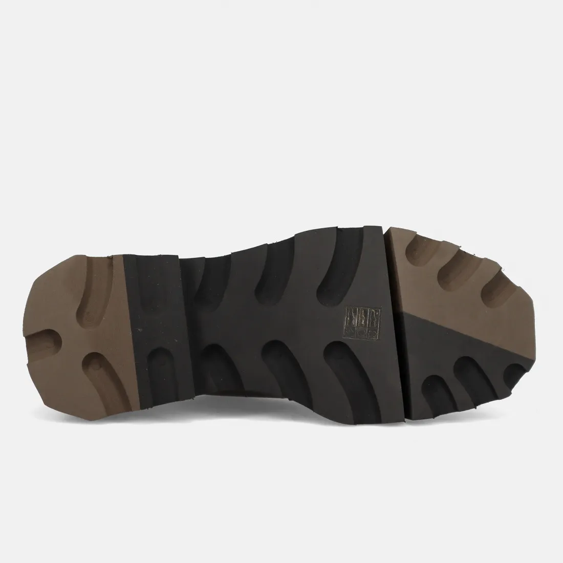 Scarpa derby da donna Fabi tortora in pelle con suola bicolore