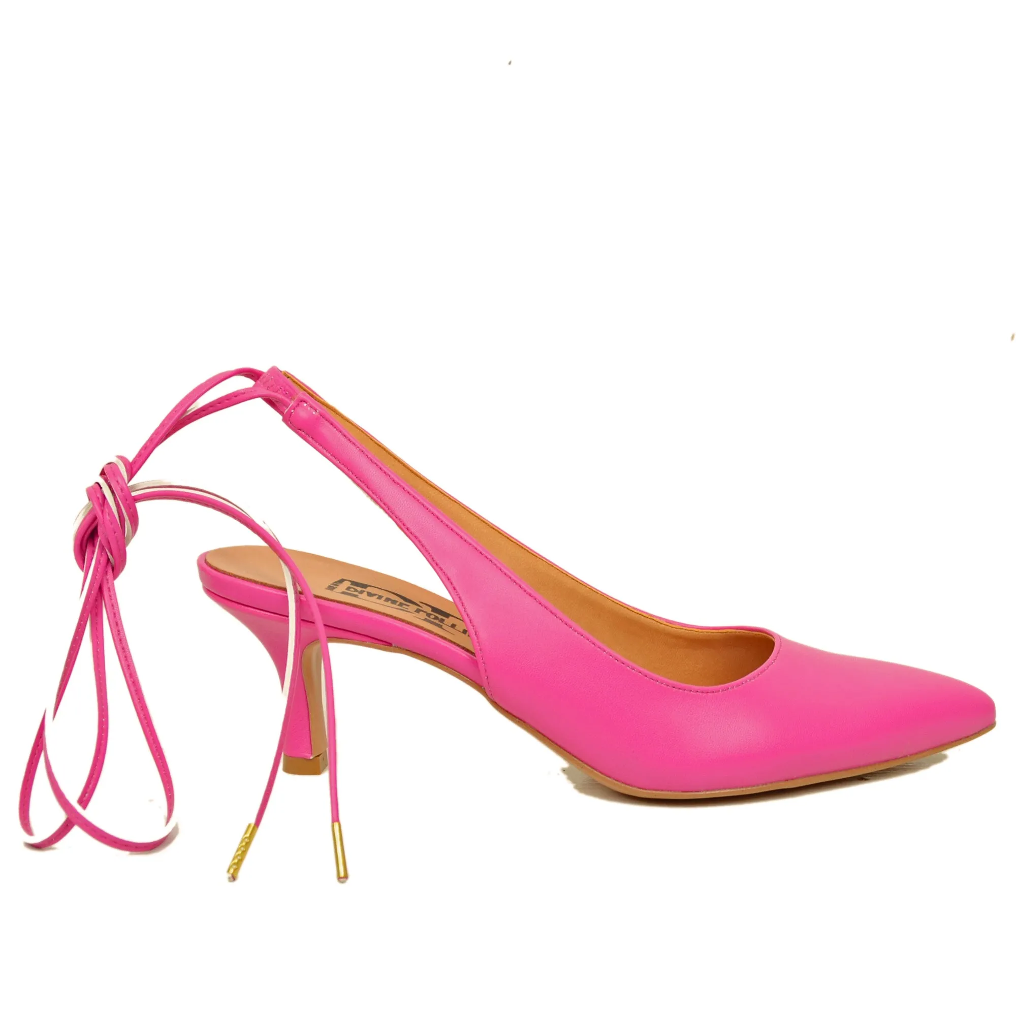 Scarpa Décolleté Eleganti Fuxia con Tacco Basso Made in Italy