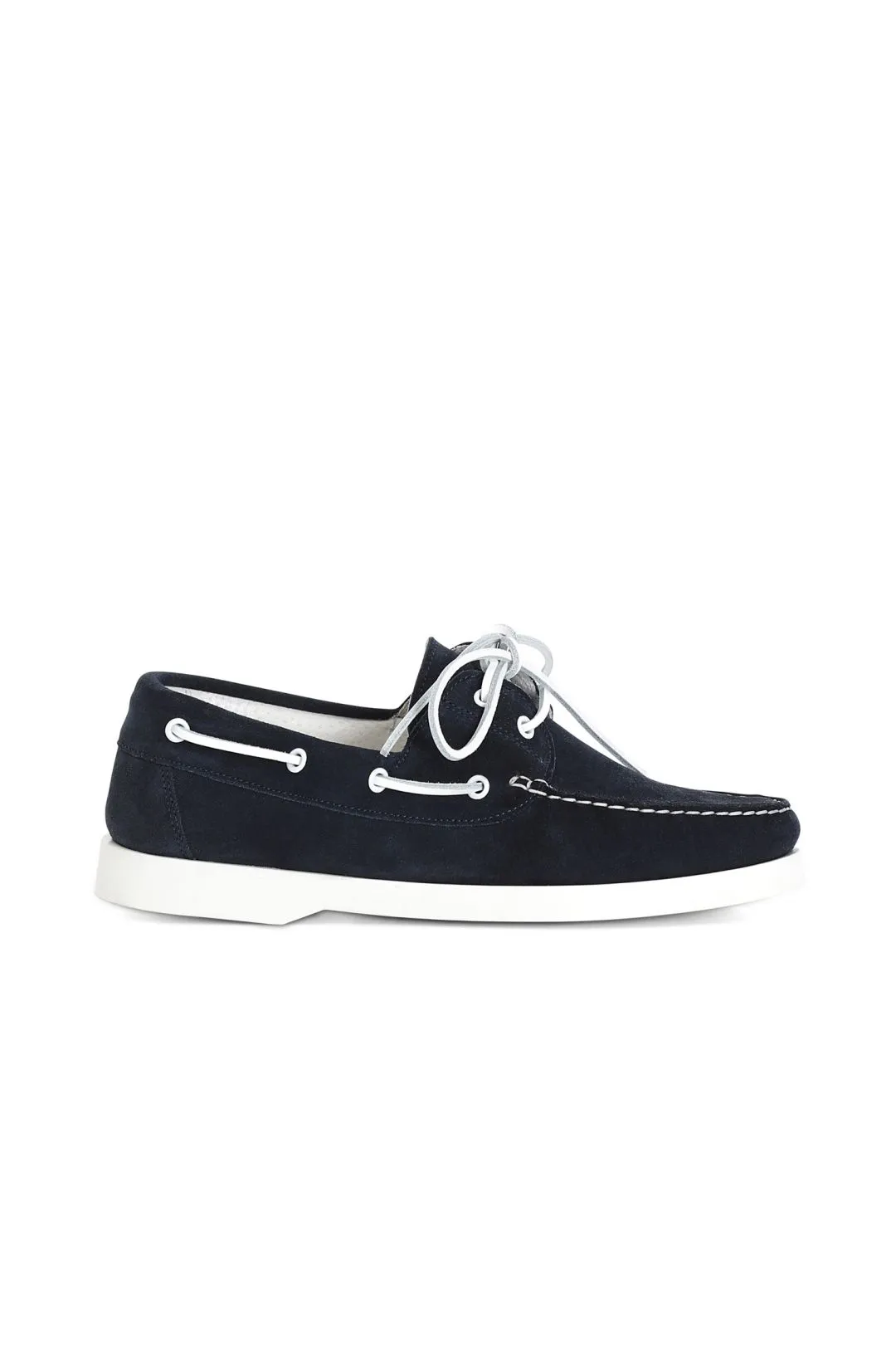 scarpe barca in pelle scamosciata blu