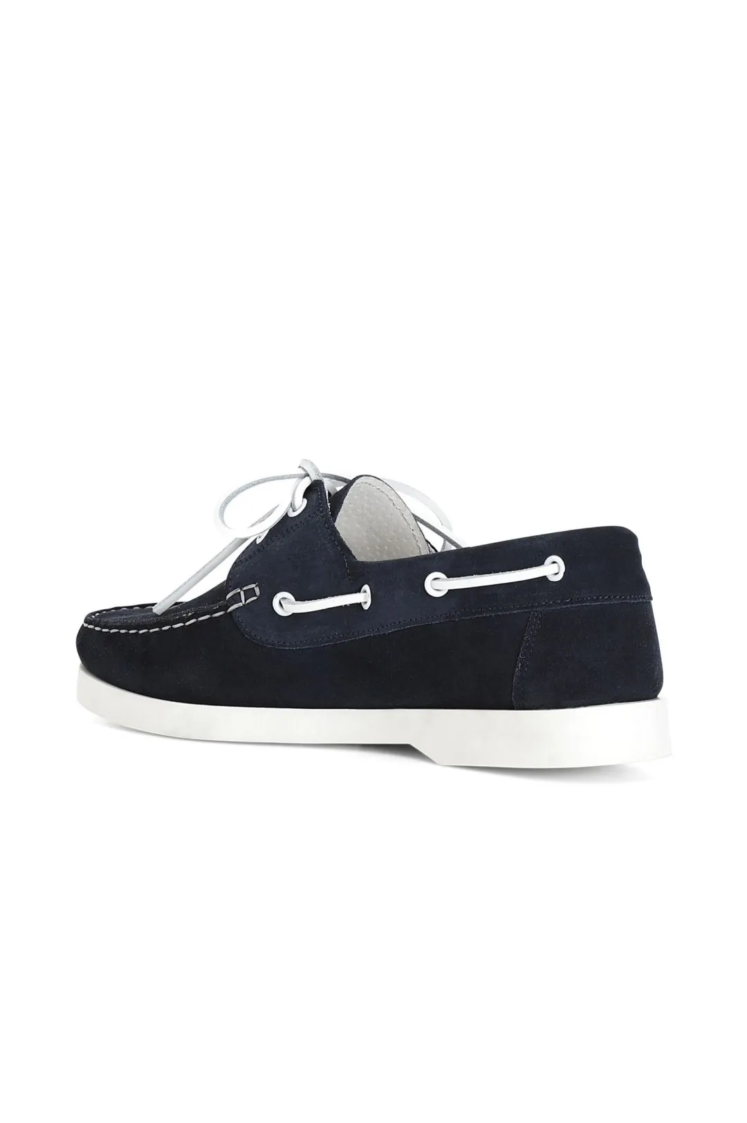 scarpe barca in pelle scamosciata blu