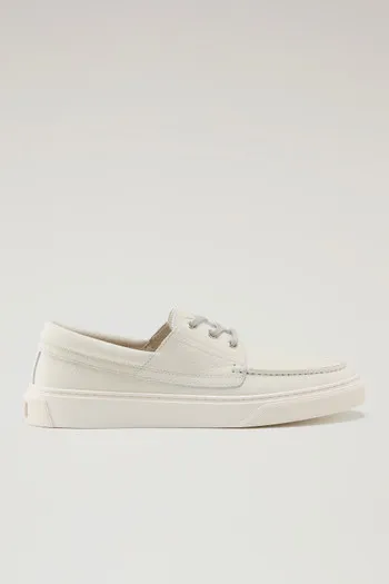 Scarpe da barca in pelle bottalata                                                                                Cream