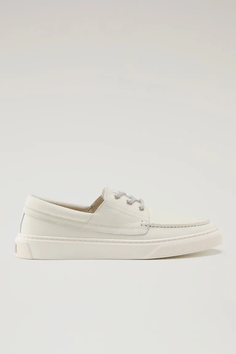 Scarpe da barca in pelle bottalata                                                                                Cream