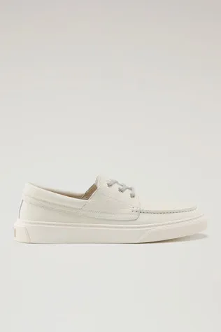 Scarpe da barca in pelle bottalata                                                                                Cream