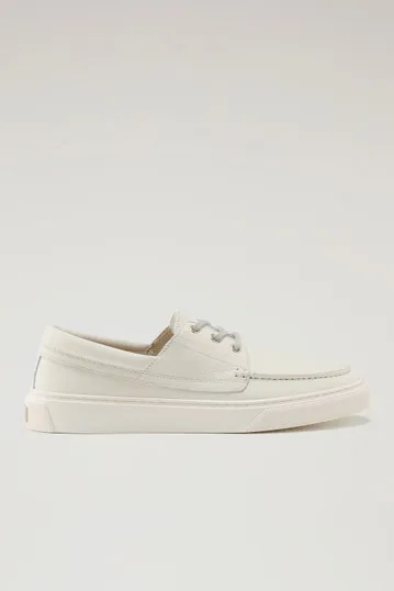 Scarpe da barca in pelle bottalata                                                                                Cream