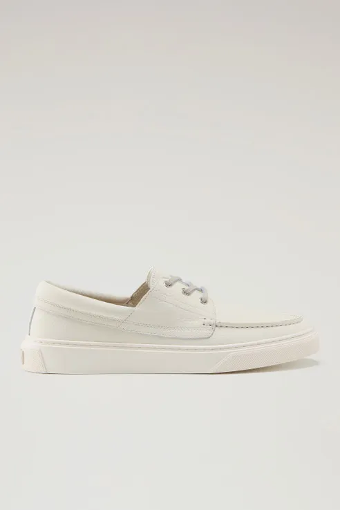 Scarpe da barca in pelle bottalata                                                                                Cream