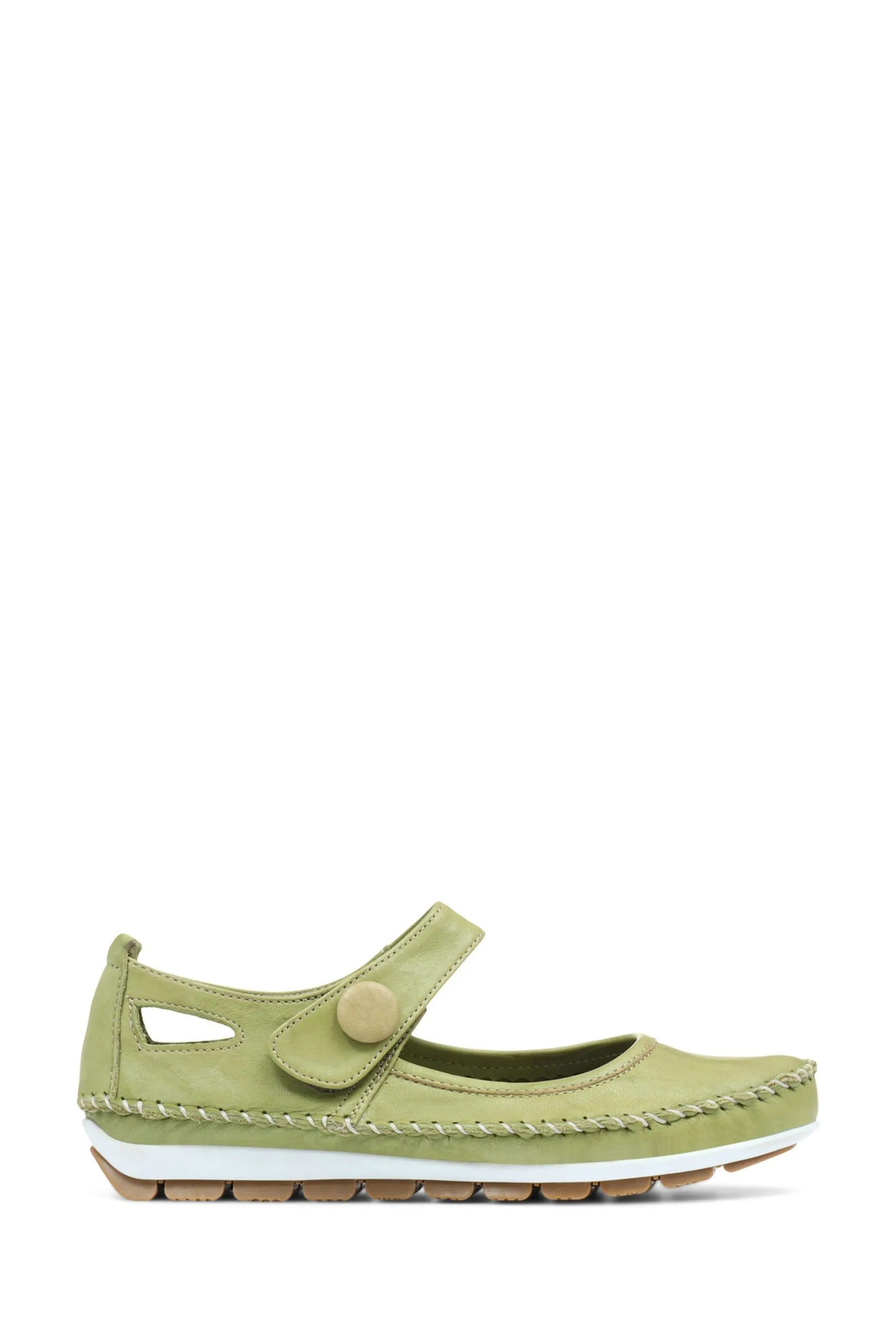 Scarpe Mary Jane con chiusura a strappo in pelle    