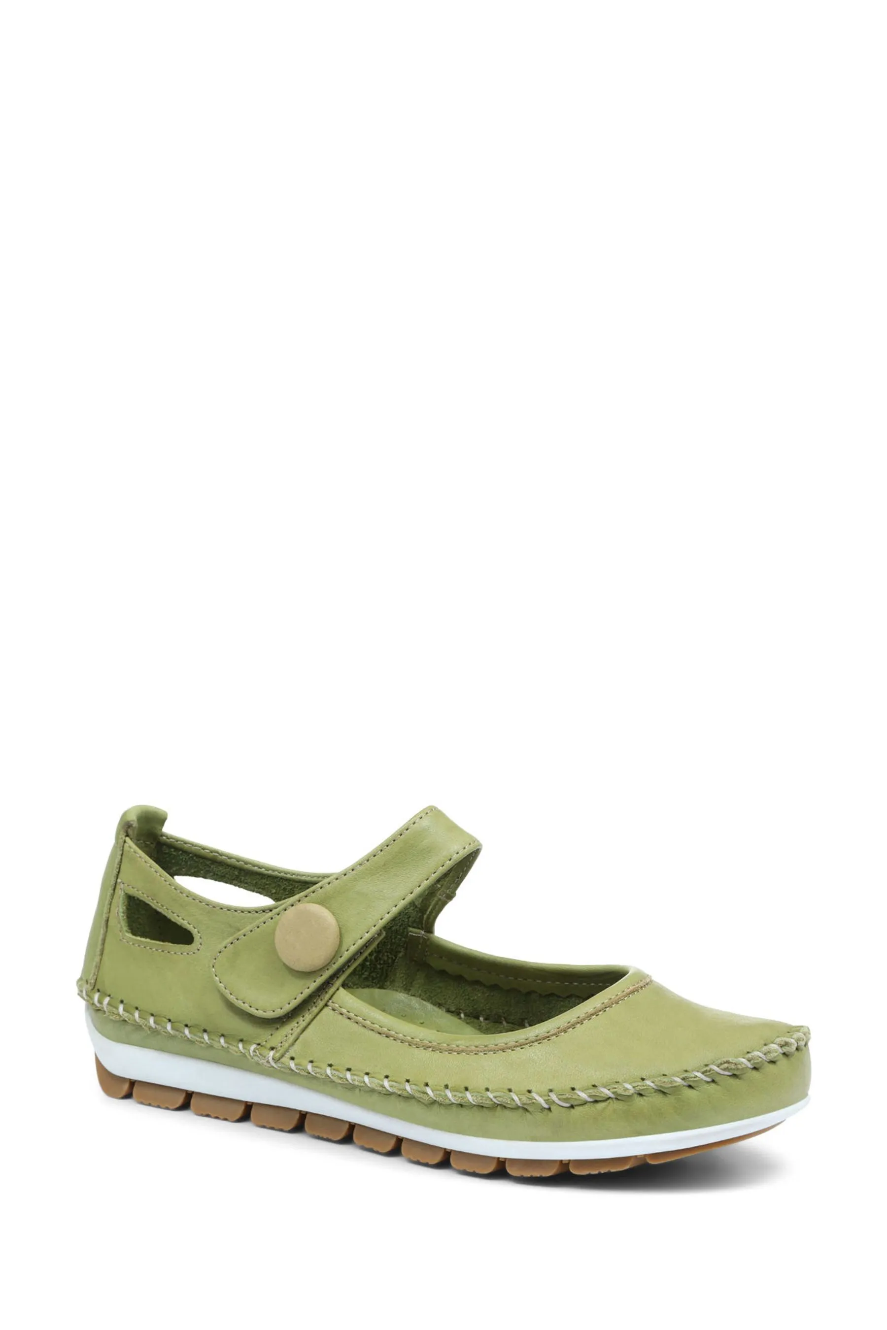 Scarpe Mary Jane con chiusura a strappo in pelle    