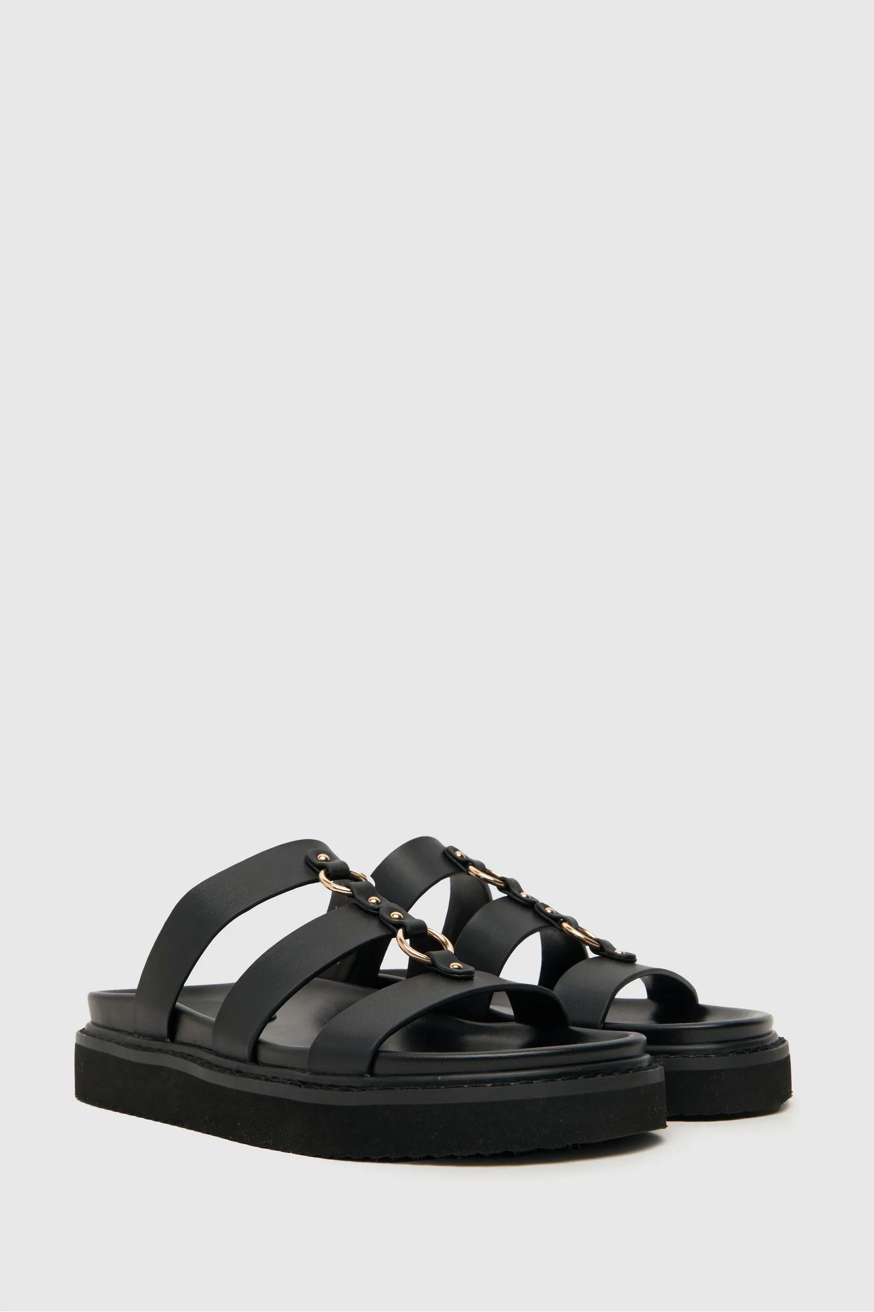 Schuh - Tana - Nero pesante con dettagli in  - Sandali
