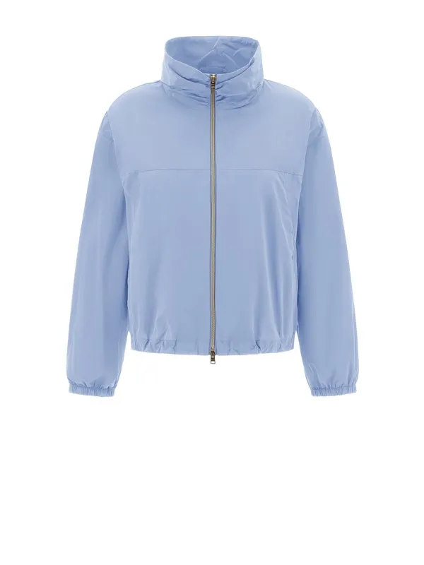 Short light blue jacket with zip