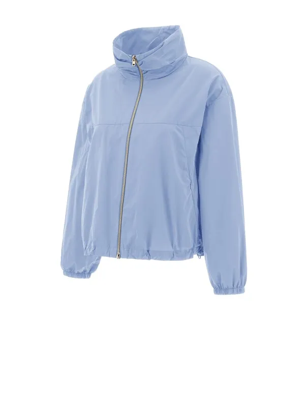 Short light blue jacket with zip