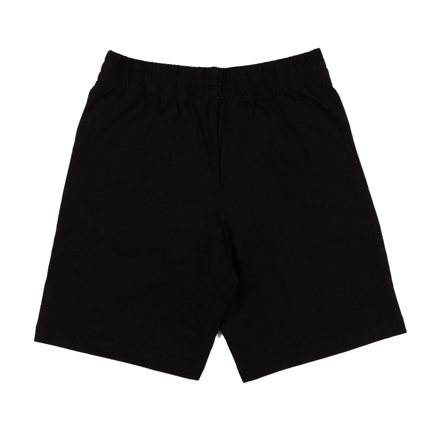 Shorts Felpa Nero Con Logo Gommato Ea7 Bianco
