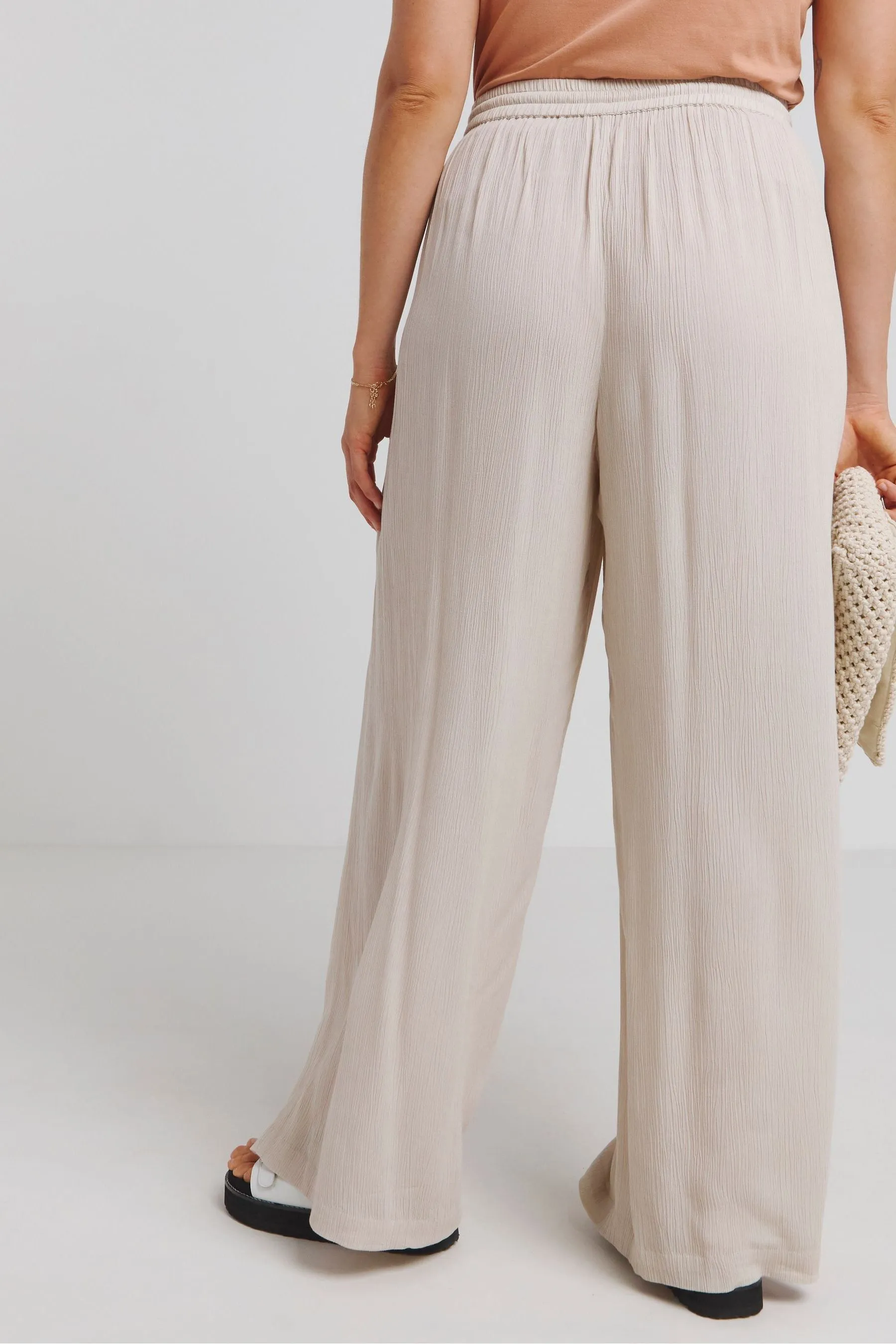 Simply Be - Pantaloni ampia stropicciata allacciata in vita    