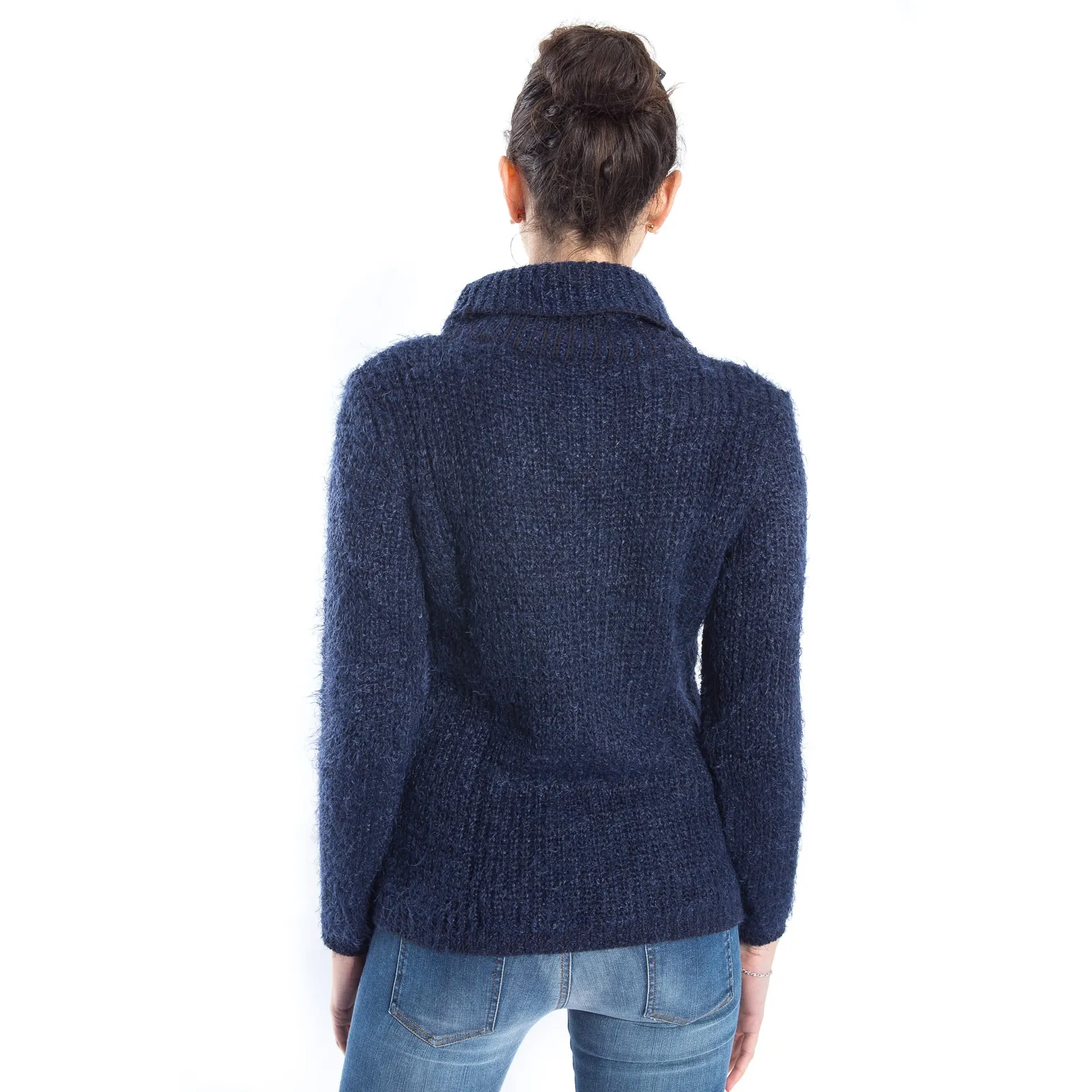 SLIDE OF LIFE Maglia calda elasticizzata con collo BLUE art. ELA06