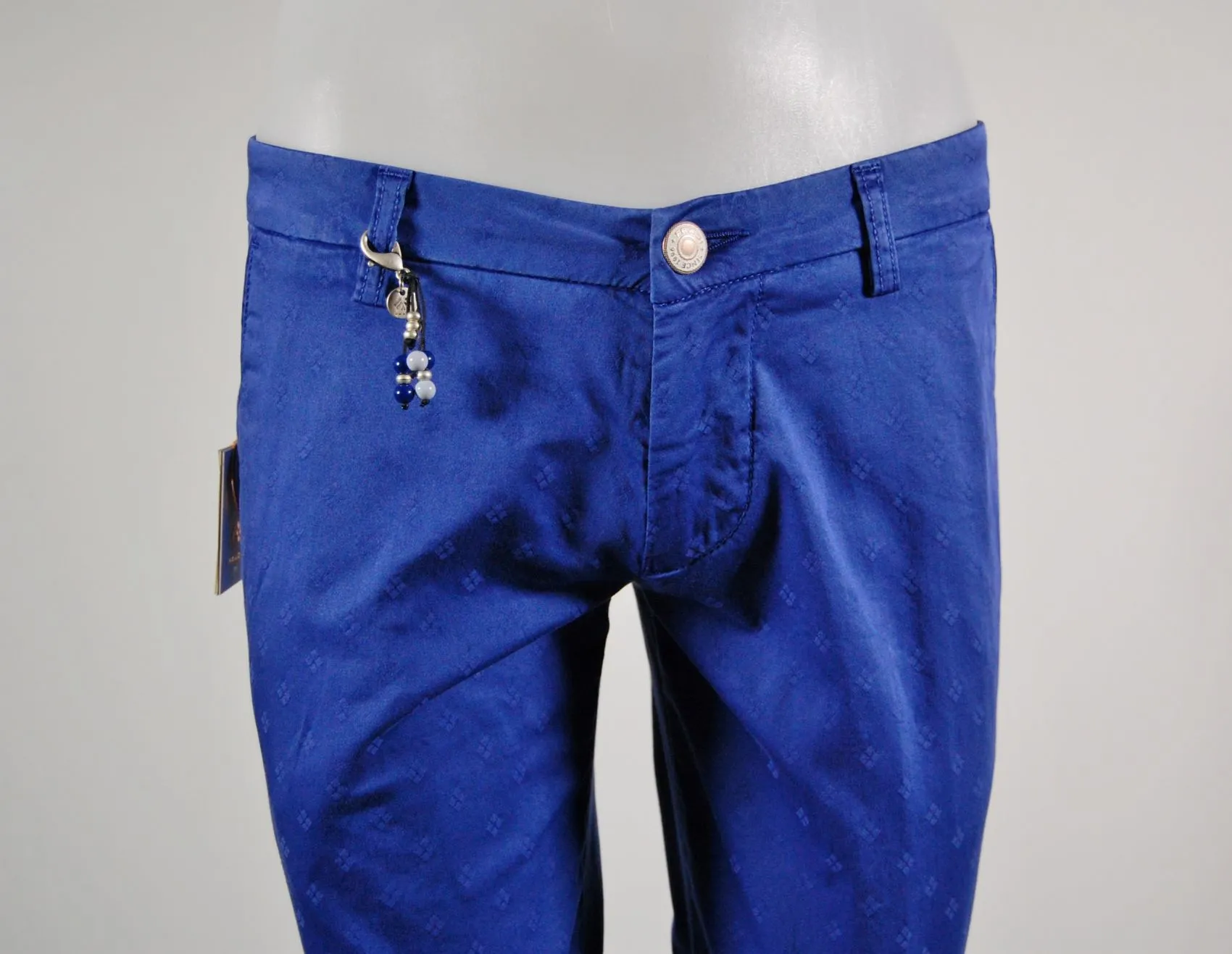 Slim fit stretch jacquard pants fradi in two colors