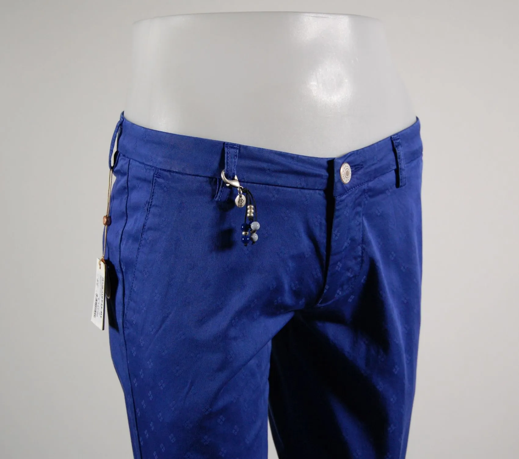 Slim fit stretch jacquard pants fradi in two colors