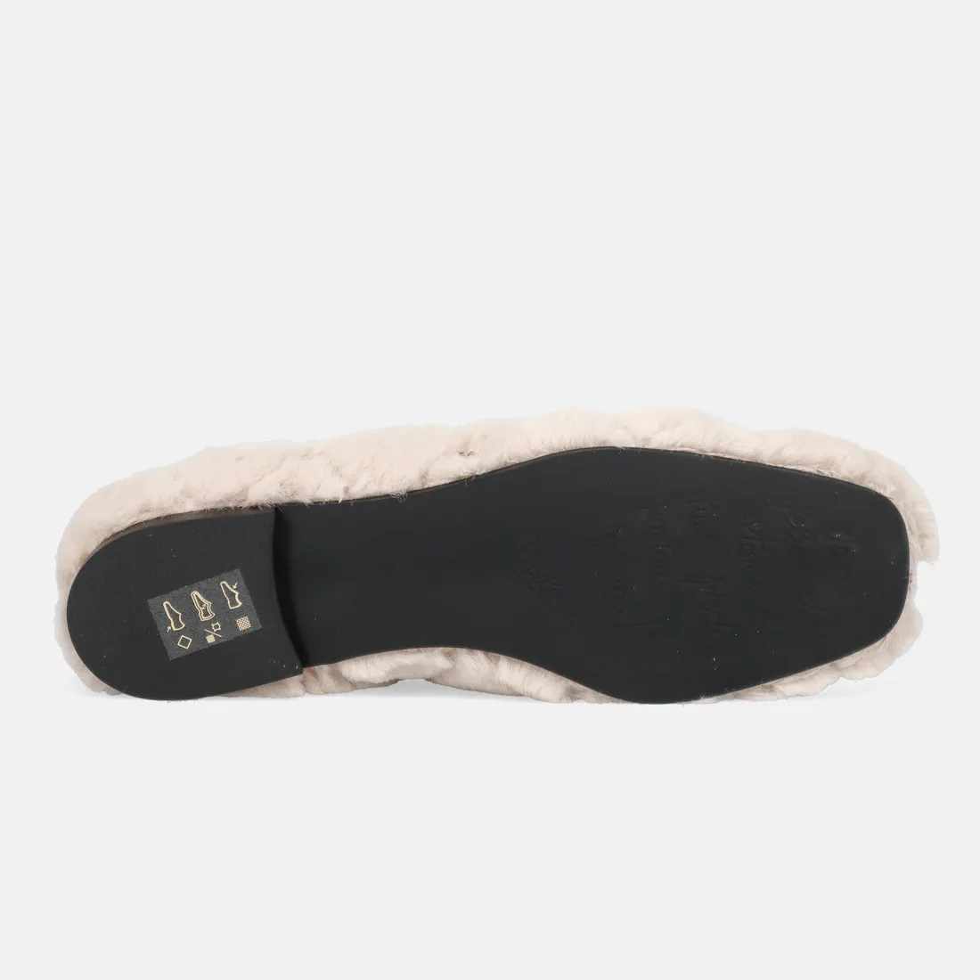 Slip on Ballerina in ecopelliccia avorio con paillettes