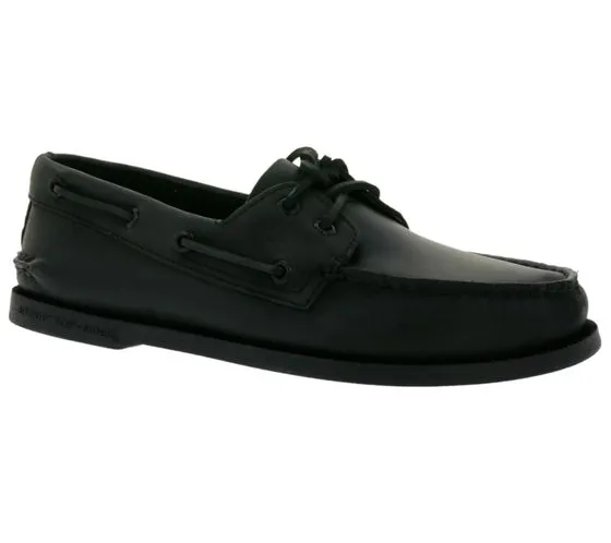 SPERRY Autentiche scarpe da barca in pelle a 2 occhi originali da uomo con sistema di allacciatura 360 0836981 nere