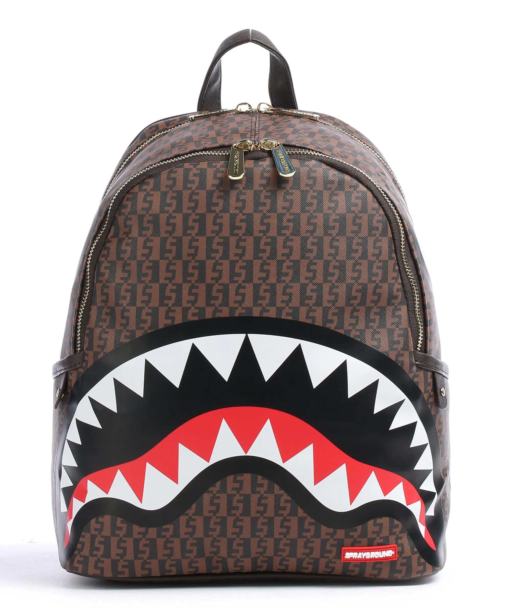  Sprayground Money Checkered Savage Zaino pelle sintetica marrone/nero  