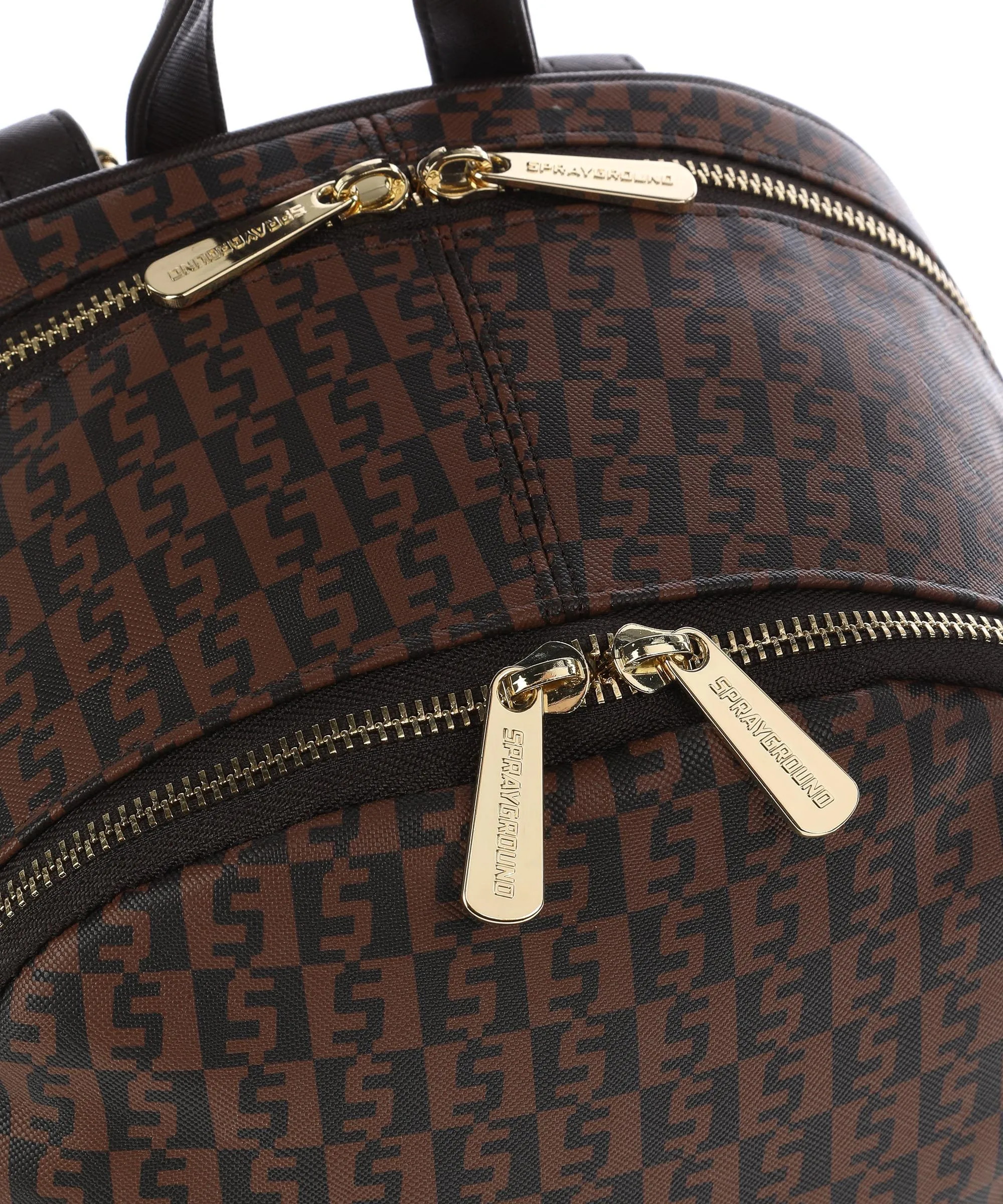  Sprayground Money Checkered Savage Zaino pelle sintetica marrone/nero  