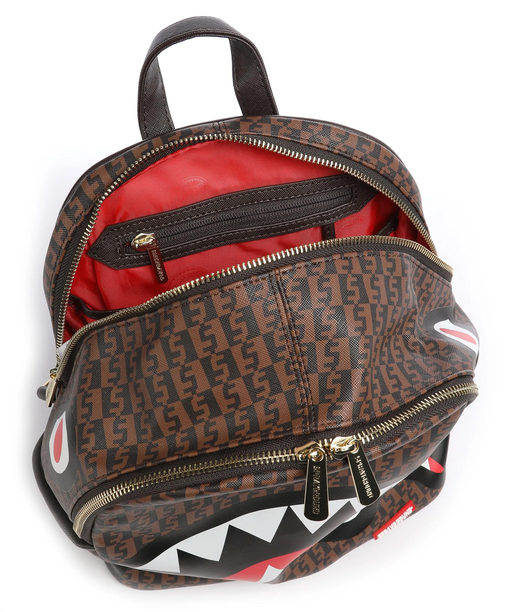  Sprayground Money Checkered Savage Zaino pelle sintetica marrone/nero  