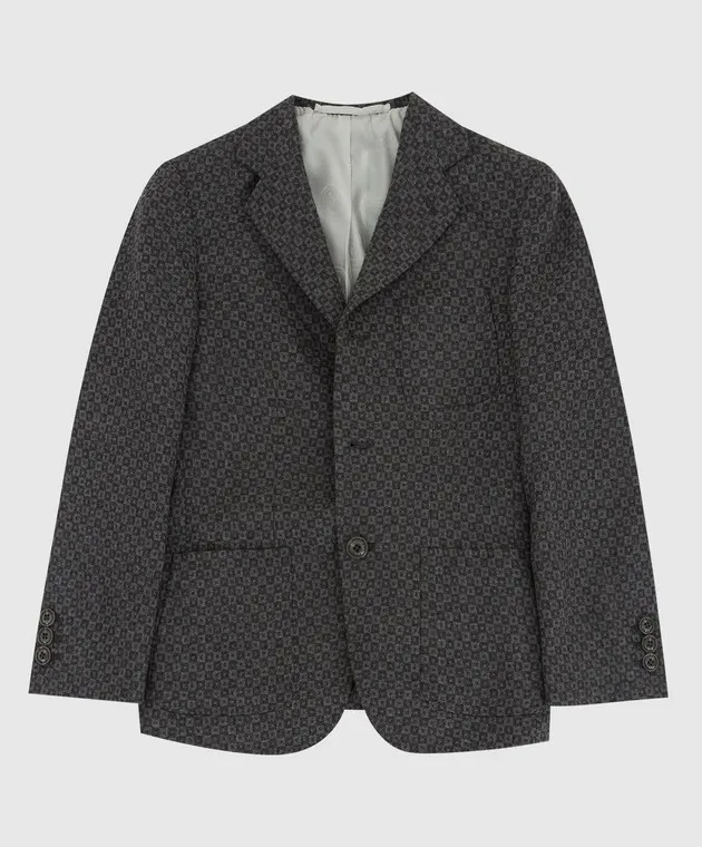 Stefano Ricci Blazer in lana fantasia per bambini Y1RSGD3300W805