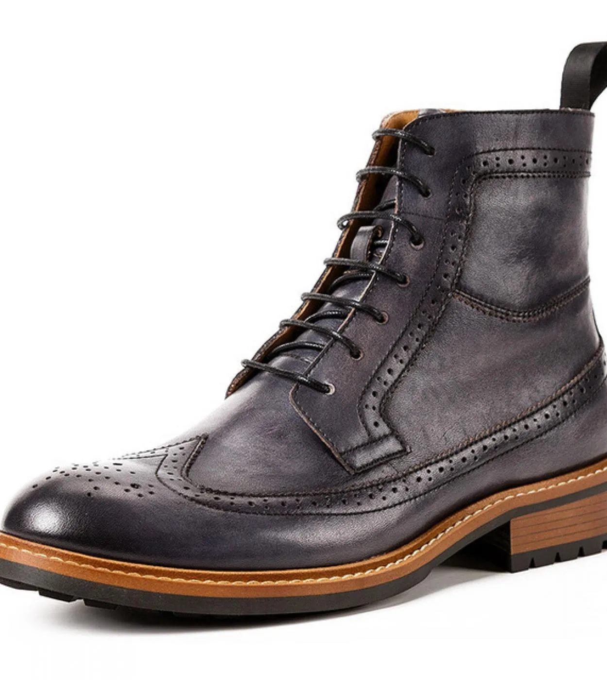 Stivaletti Chelsea da uomo fatti a mano Scarpe brogue invernali di lusso in vera pelle comoda alla caviglia piatta qualità marro