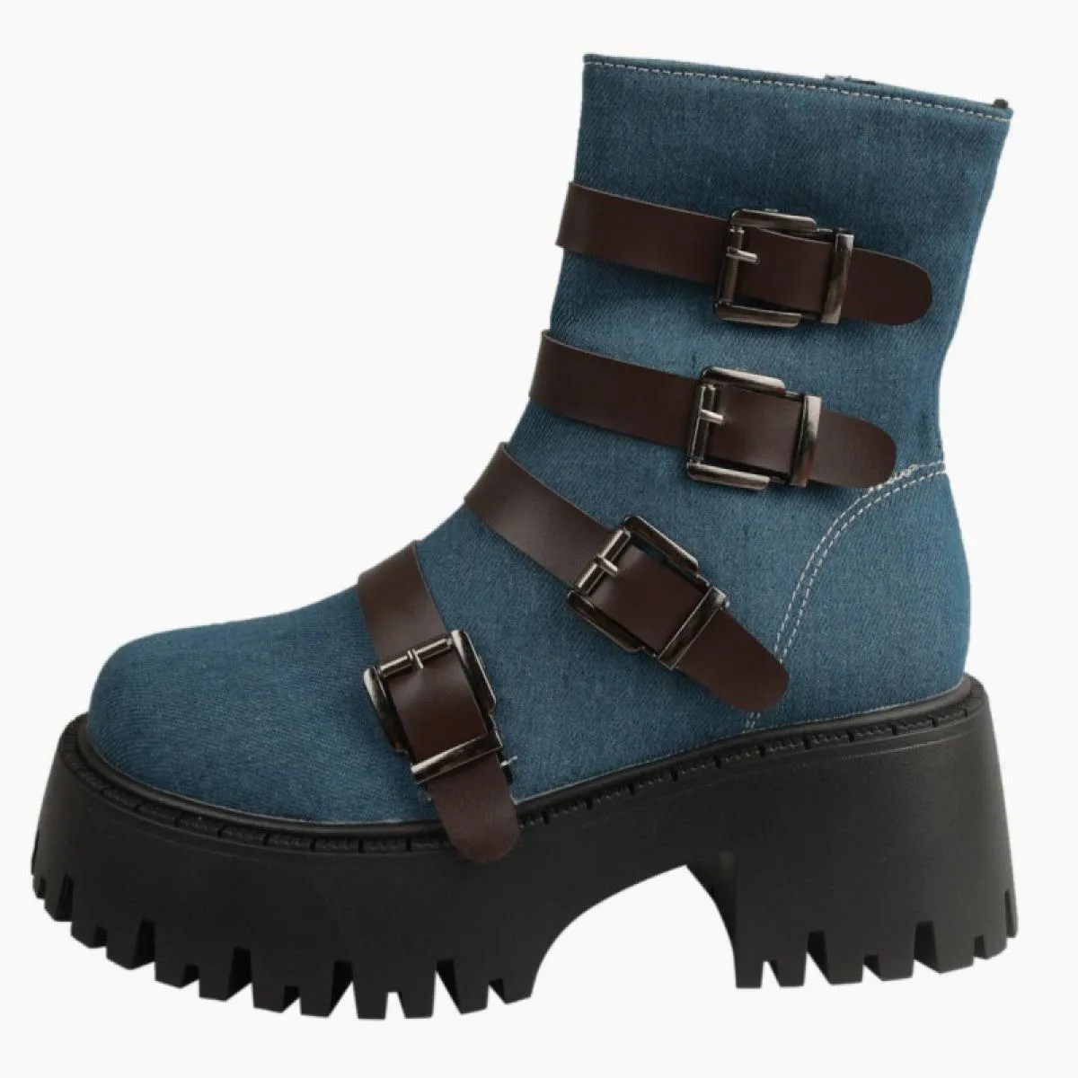 Stivaletti Chelsea invernali da donna alla caviglia scarpe con plateau con tacco medio 2023 scarpe eleganti da festa in pelle sc