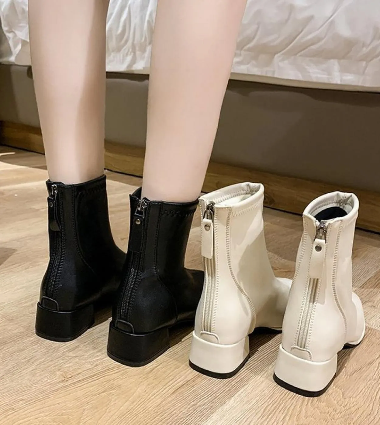 Stivaletti invernali Zip Donna Stivaletti con cerniera Donna Saldi Scarpe Inverno Autunno Stivali da donna