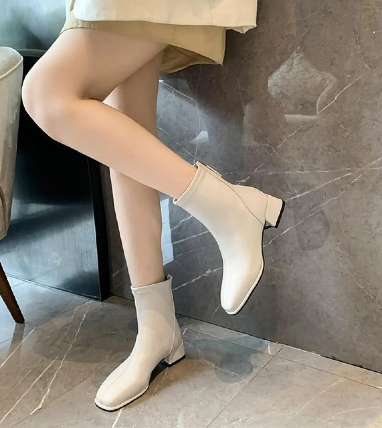 Stivaletti invernali Zip Donna Stivaletti con cerniera Donna Saldi Scarpe Inverno Autunno Stivali da donna