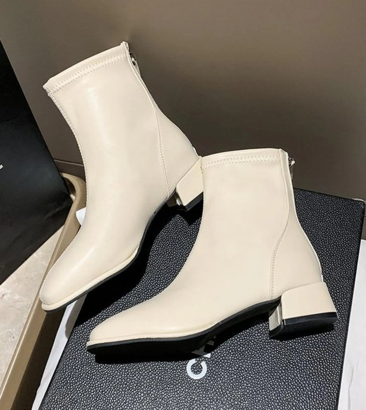 Stivaletti invernali Zip Donna Stivaletti con cerniera Donna Saldi Scarpe Inverno Autunno Stivali da donna