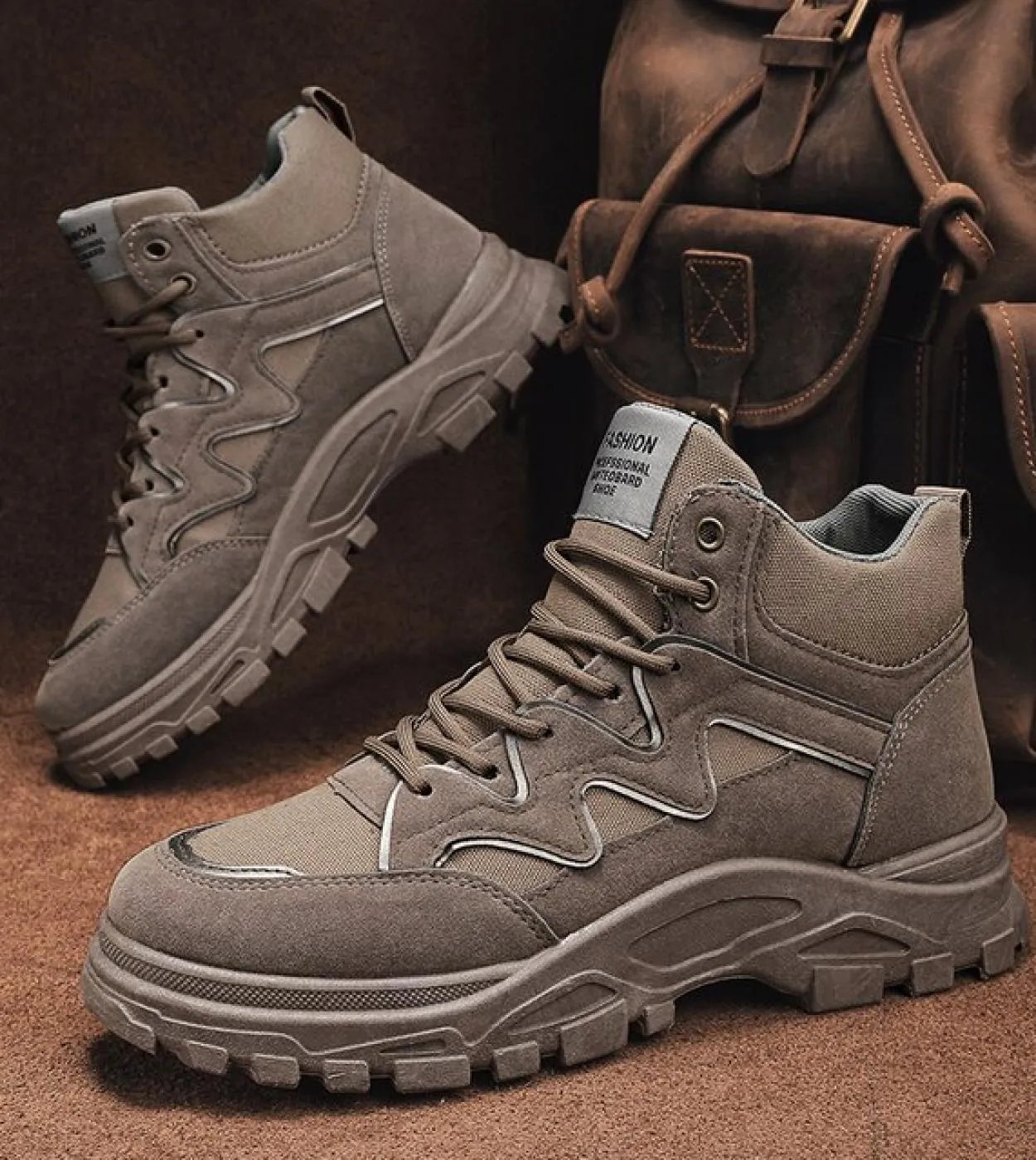 Stivaletti retrò Autunnoinverno Stivaletti da uomo Suola spessa Antiscivolo Aumento Escursionismo Desert Boots caldi Chaussure