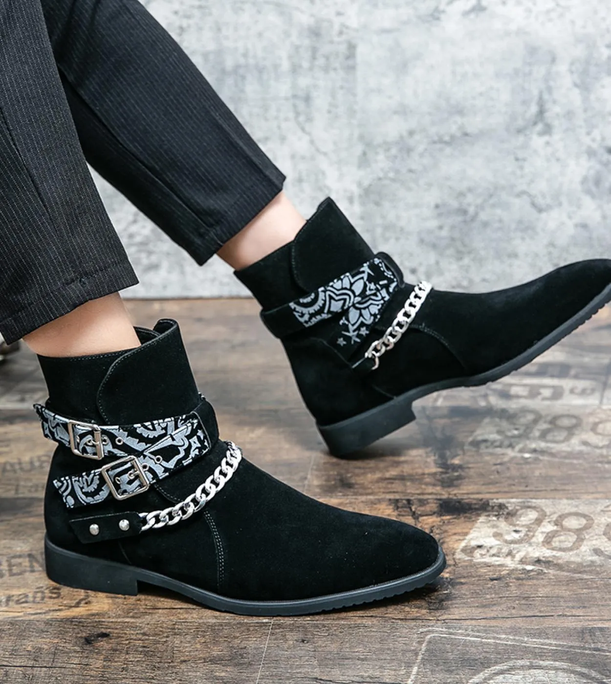 Stivali Chelsea in morbida pelle scamosciata da uomo di marca di lusso Stivaletti stile finto spesso Stivali invernali da uomo c