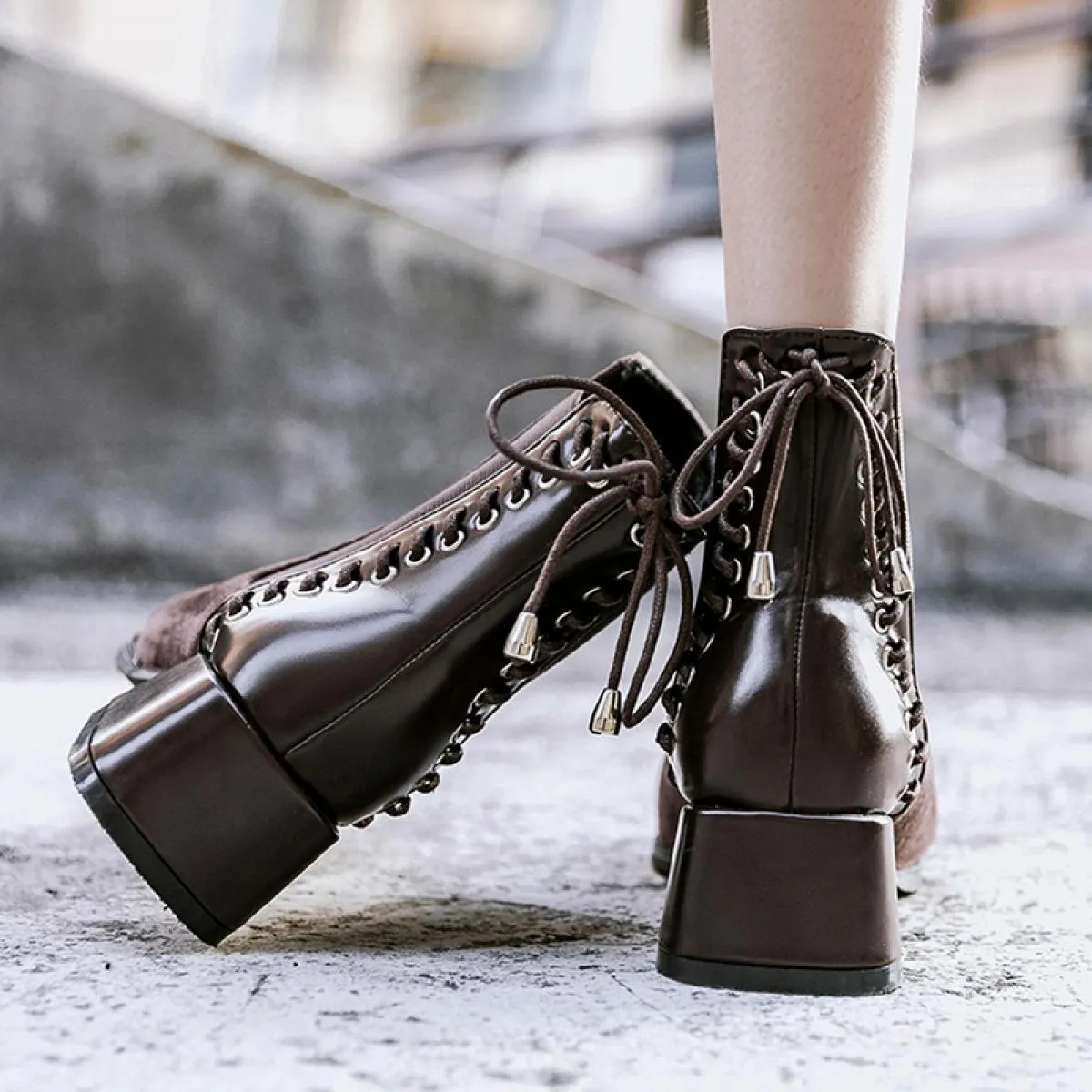 Stivali da cowboy per il tempo libero streetwear da donna Scarpe in pelle naturale traspirante Stivaletti Chelsea con punta a pu