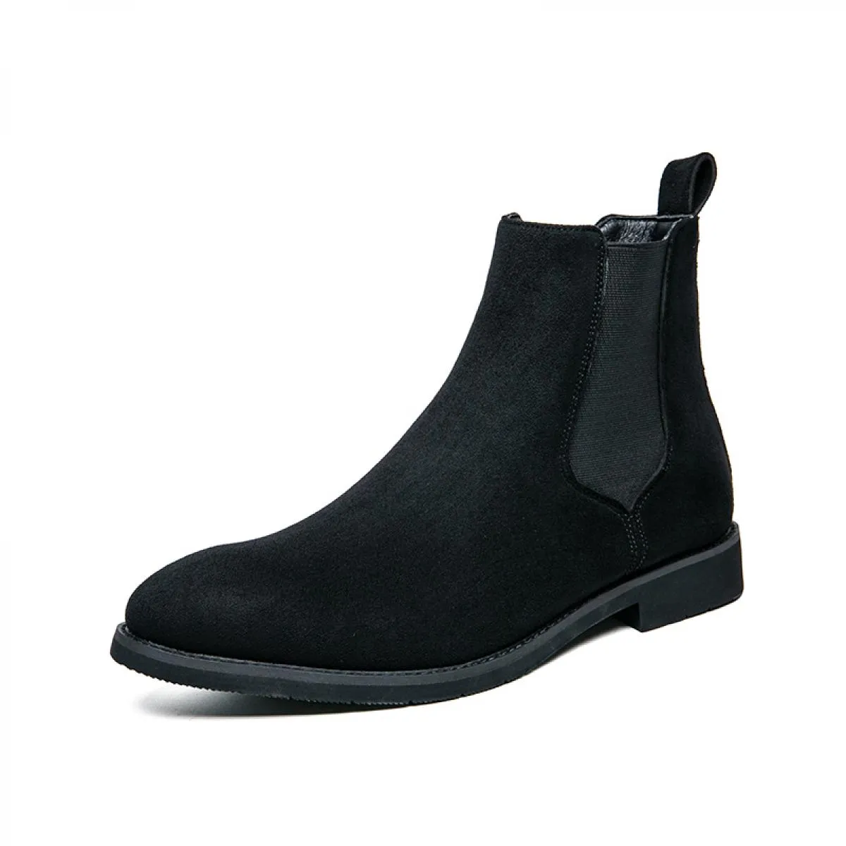 Stivali da uomo Chelsea neri Flock Business Wedding Scarpe formali fatte a mano Spedizione gratuita Taglia 38 48 Stivaletti da u
