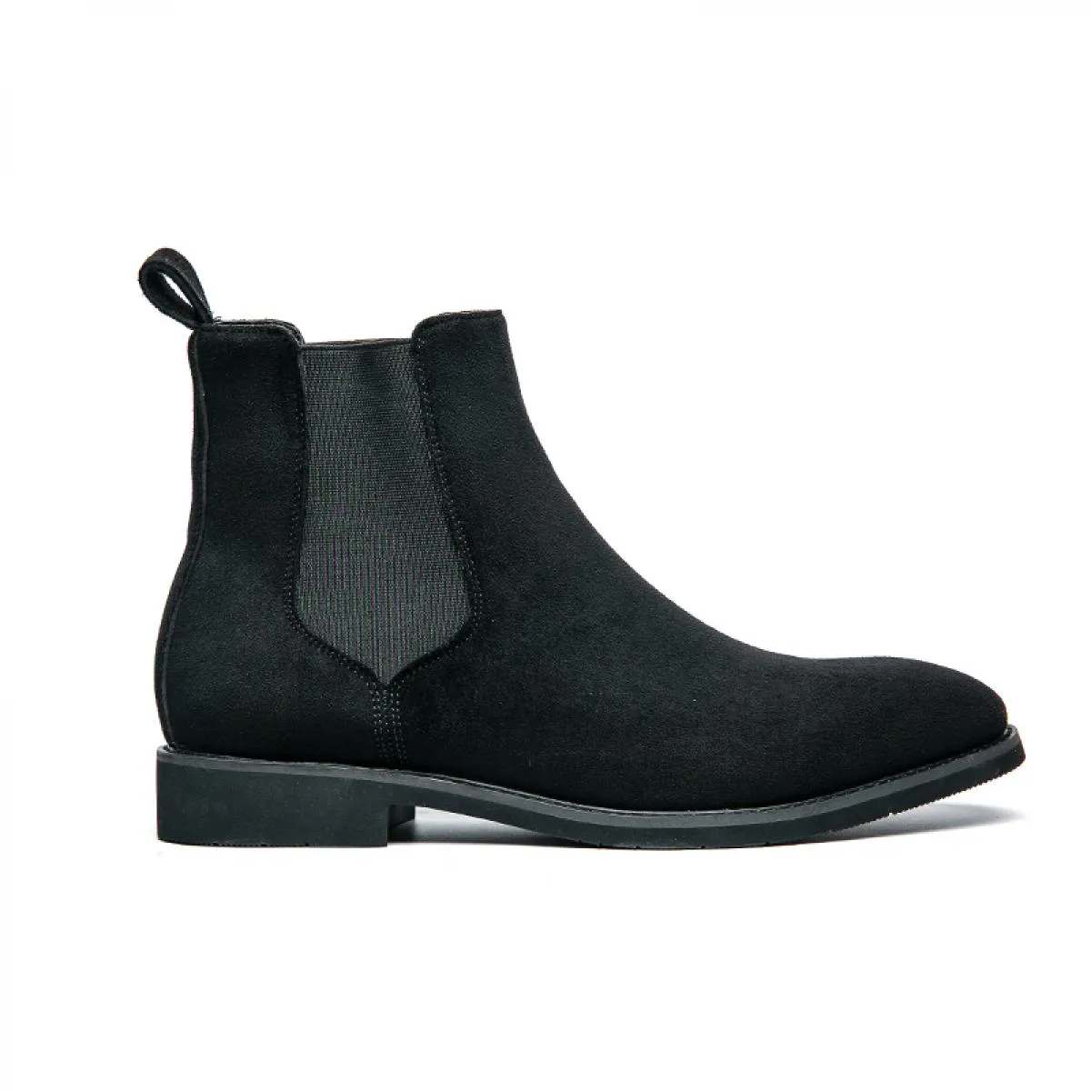 Stivali da uomo Chelsea neri Flock Business Wedding Scarpe formali fatte a mano Spedizione gratuita Taglia 38 48 Stivaletti da u