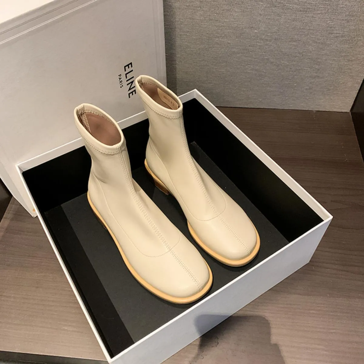 Stivali elasticizzati Stivaletti Scarpe con tacco basso Stivali da donna 2023 Stivaletti da donna bassi