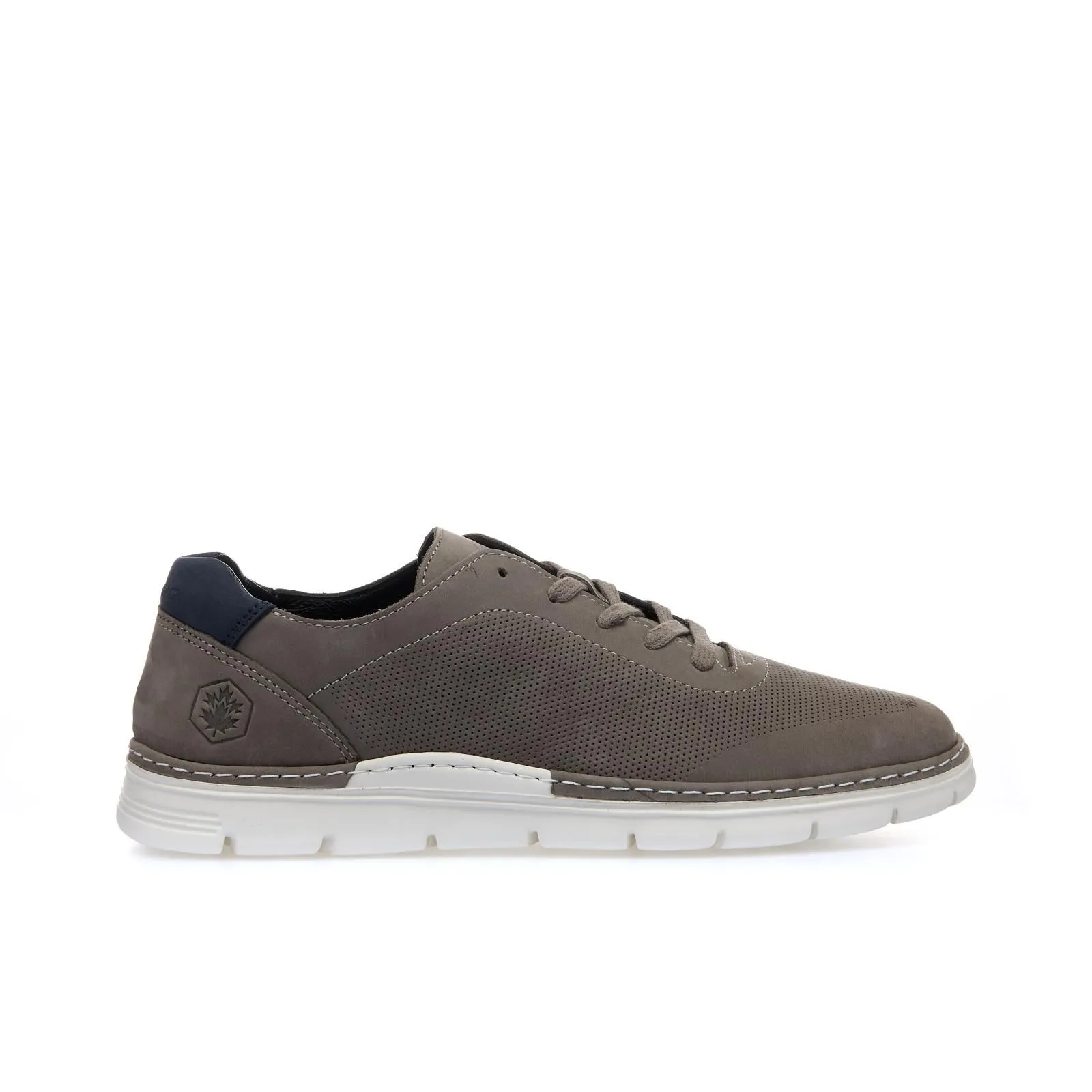 Stringate grigie sportive in pelle